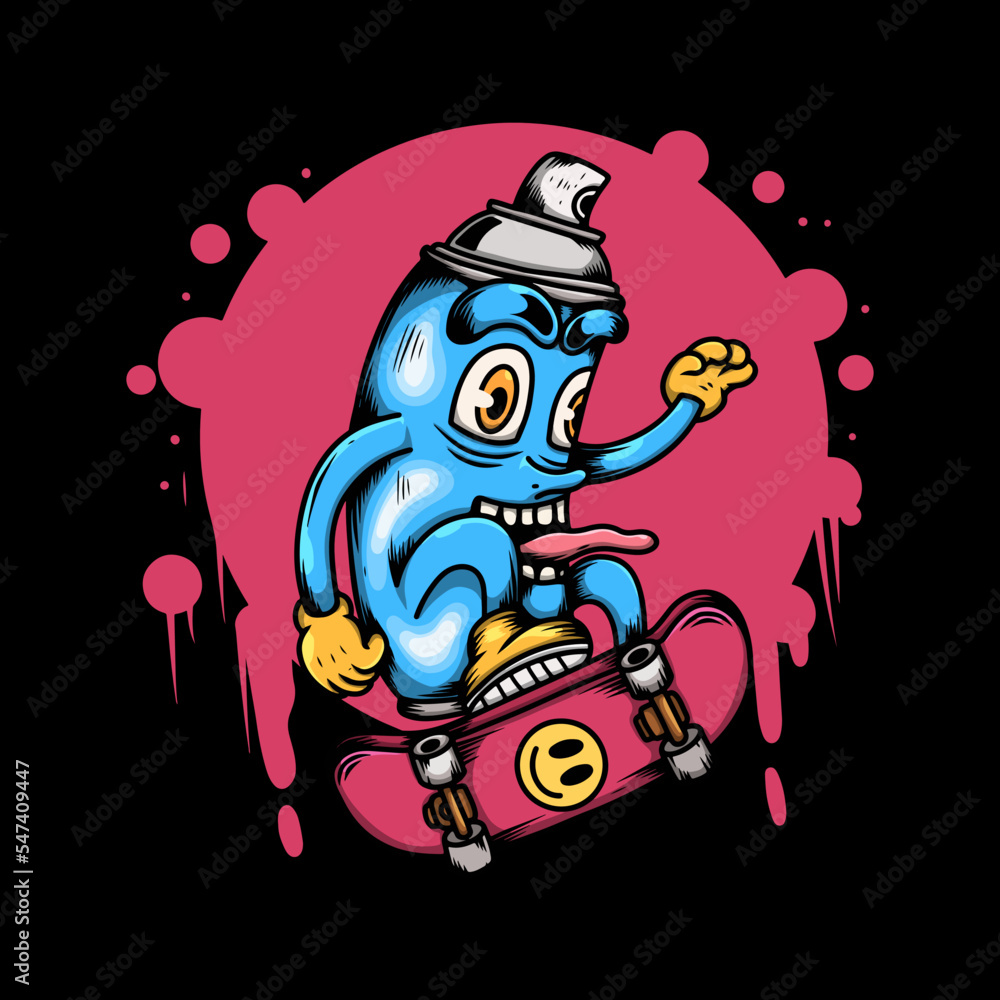 spray paint can using skateboard spray paint can using skateboard