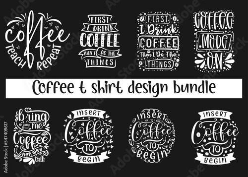 Coffee typography creative t shirt design bundkle 