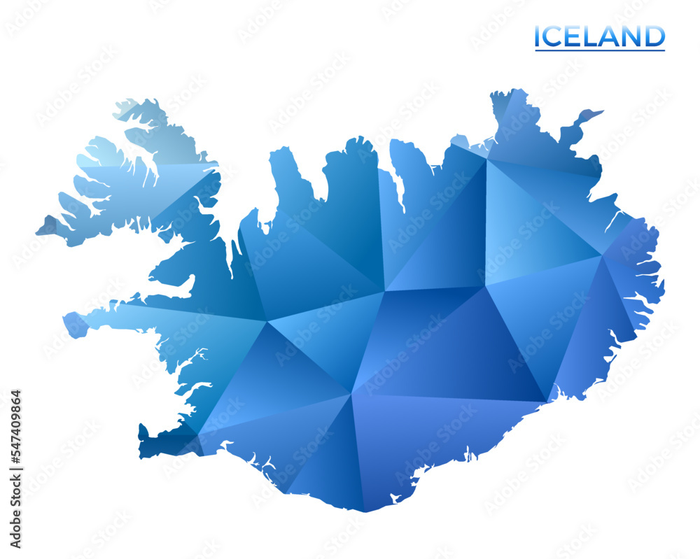 Vector polygonal Iceland map. Vibrant geometric country in low poly style. Powerful illustration for your infographics. Vector polygonal Iceland map. Vibrant geometric country in low poly style. Powerful illustration for your infographics.
