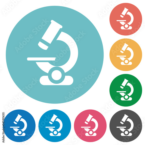 Microscope flat round icons