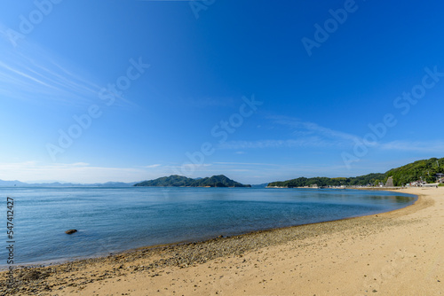 Landscape of the Seto Inland Sea  Sandy beach at Oshima  Ehime Prefecture