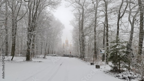 Russisch Orthodoxe Kirche im Schneegestöber