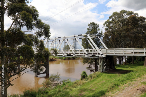 Wooden bridge across the Hunter River, Morpeth New South Wales Australia 