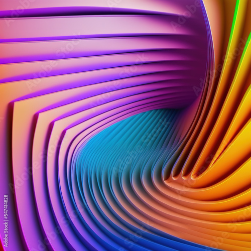 folded paper effect. Bright colorful made of paper   Optical art abstract background. Abstract wave pattern  Hypnotic pattern  psychedelic  op art  optical illusion. Modern design  generative ai 