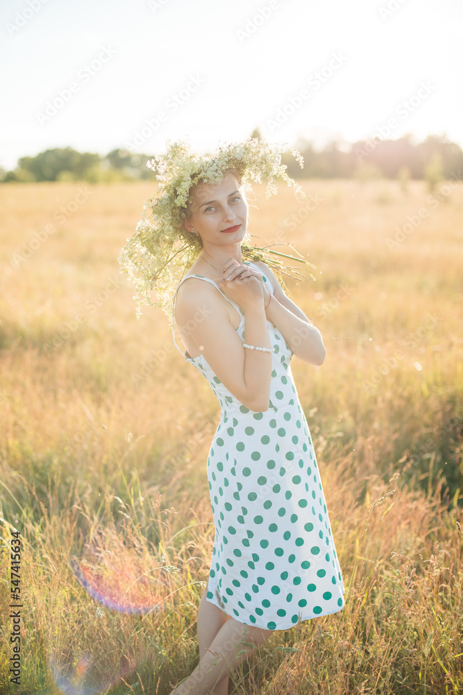 Fototapeta premium girl in a field