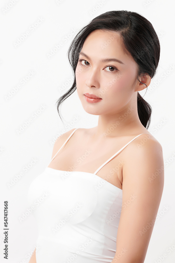 Beautiful young asian woman with clean fresh skin on white background, Face care, Facial treatment, Cosmetology, beauty and spa, Asian women portrait. Beautiful young asian woman with clean fresh skin on white background, Face care, Facial treatment, Cosmetology, beauty and spa, Asian women portrait.