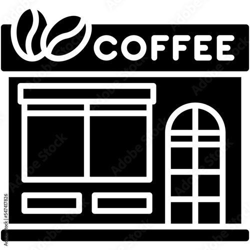 Coffeehouse, coffee shop or cafe icon