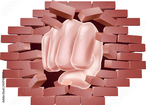 Fist Punching Through Brick...