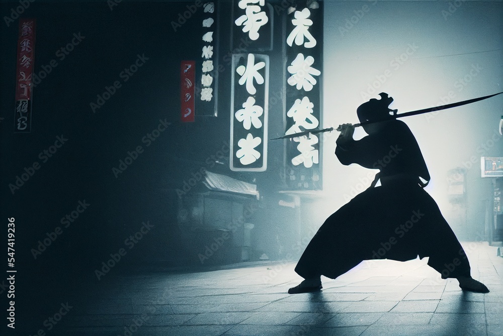 samurai with sword Stock Illustration | Adobe Stock