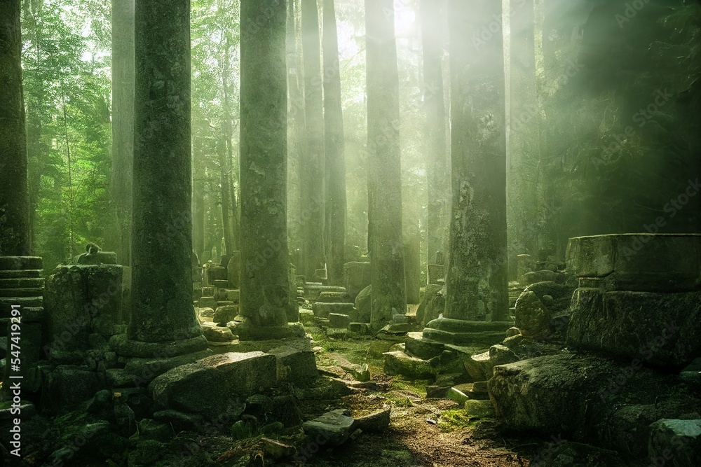 Fototapeta premium morning in the ruins