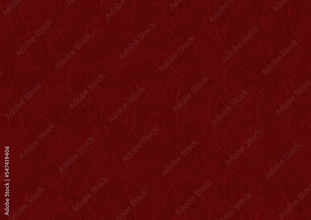 Hand-drawn unique abstract symmetrical seamless ornament. Light semi ...