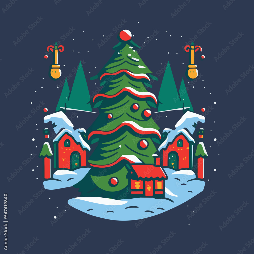 Fototapeta premium Christmas Tree Background Vector illustration Xmas Trees