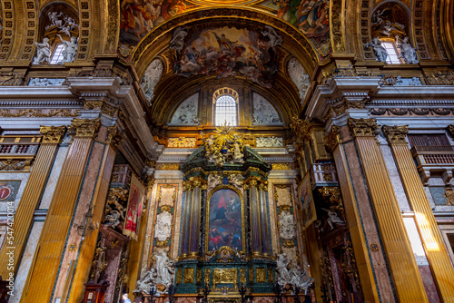 Rome  Italy - October 2022  Church of the Gesu interiors