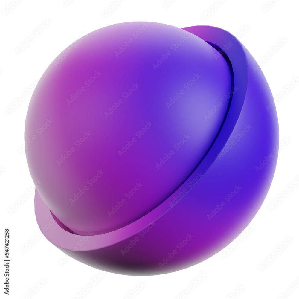 Naklejka premium 3d Abstract Shape Illustration. Gradient Color.