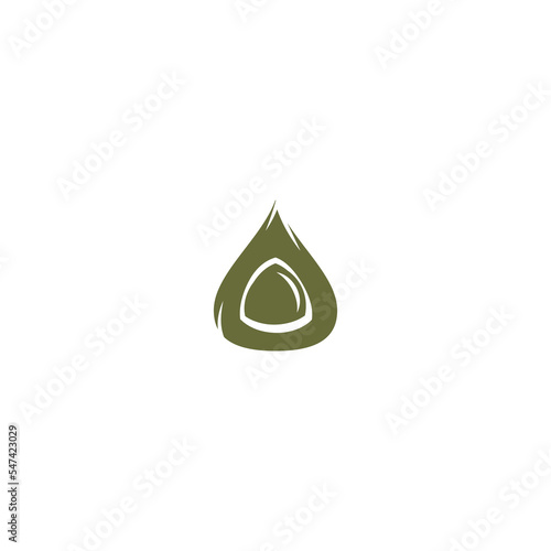 Moringa nut green icon. Horseradish tree beauty and cosmetics oil. Cosmetic ingredient carotene, carotin. Extract butter for hair care. Vector flat illustration isolated on white.