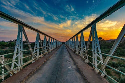 Stampa su tela Historical Lady de Waal bridge in the arid Karoo region, Steytlerville, Eastern