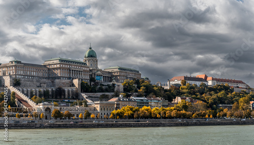 view of the Danube River and the Hungarian Parliament Building in late autumn