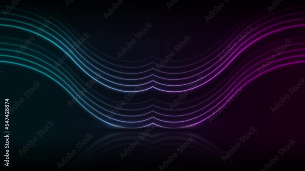Vidéo Stock Blue ultraviolet neon laser waves technology background ...