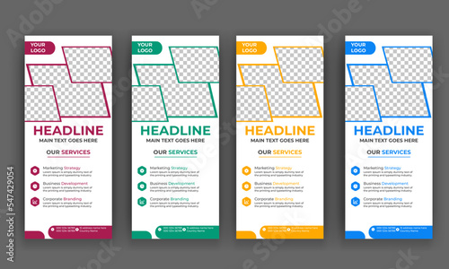 Business Roll Up Banner corporate Roll up background for Presentation, Vertical roll up, x-stand, exhibition display, Retractable banner