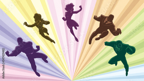 Super Business Team Silhouettes in Action