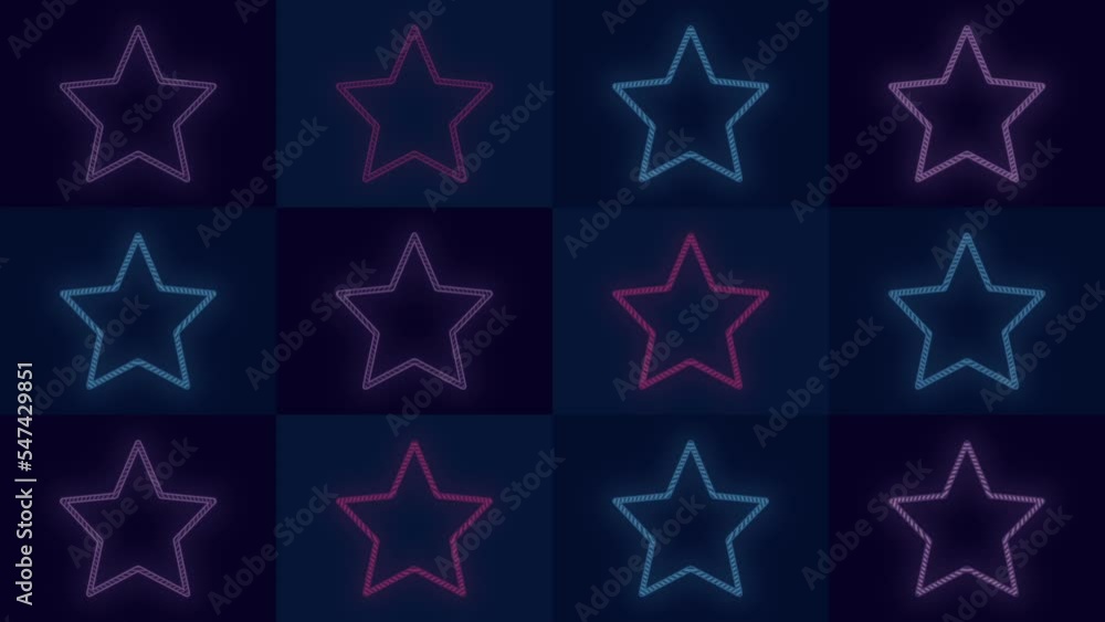Stars pattern with pulsing neon purple light, motion abstract disco, club and party style background Stars pattern with pulsing neon purple light, motion abstract disco, club and party style background