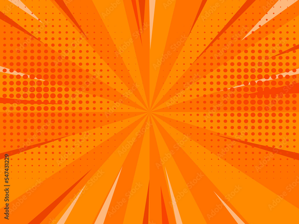Fototapeta premium Comic style background orange