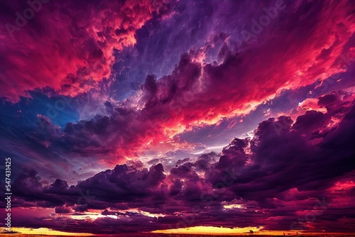 beau ciel coloré avec de jolis nuages photo