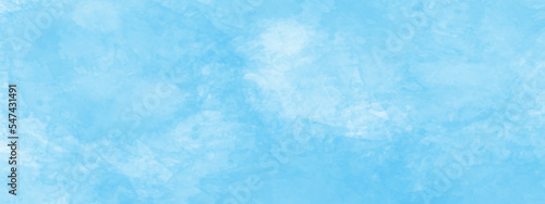 Modern blue watercolor background. Sky in watercolor painting soft textured with white paper background. 