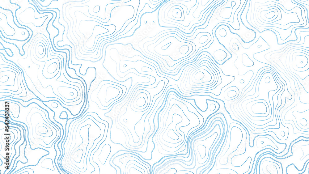 Abstract blue background with map contour. Moden blue lines of the relief map on a white background. Vector grid map. Abstract blue background with map contour. Moden blue lines of the relief map on a white background. Vector grid map.