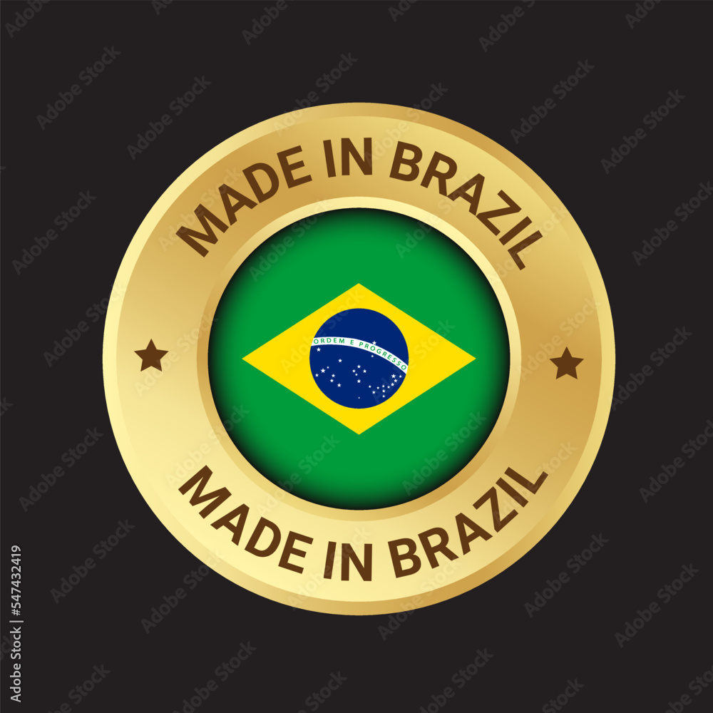 Made in Brazil badge. Brazil vector logo. 