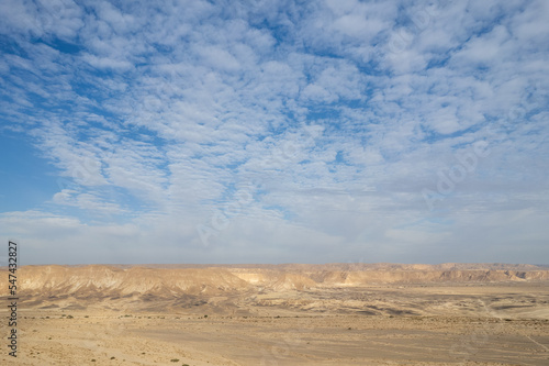 Desert and blue sky landscape.