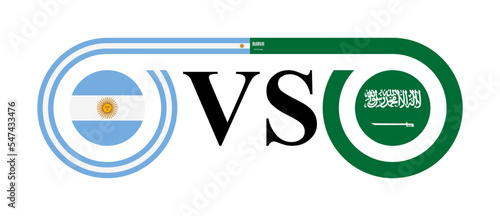 the concept of argentina vs saudi arabia. vector illustration