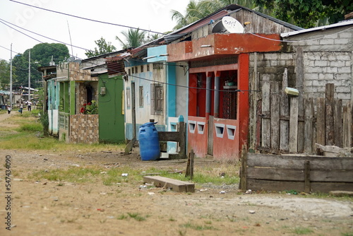 Houses in the village of Pampa de Oro, Esmereldas, Ecuador © Angela