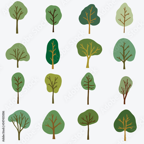 Simplicity tree freehand drawing flat design.