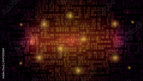 Hacker matrix. Spy binary code. Cybercrime in cyberspace. Computer data. Futuristic robot AI. Software encode backdrop. One and zero symbols encryption coding. Vector abstract background