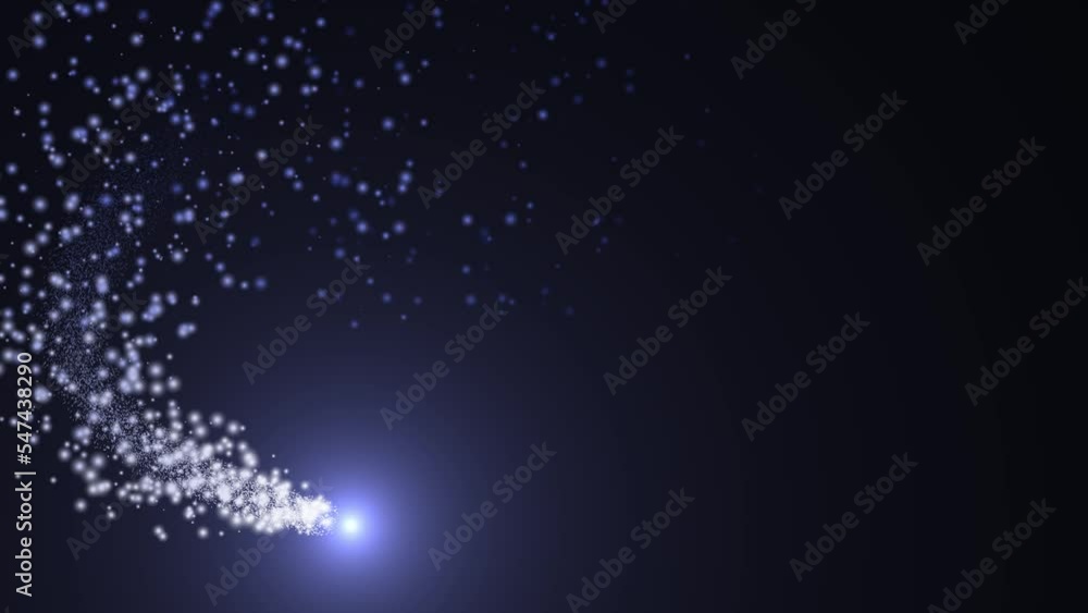 Glowing blue magic particle trail animation. Glowing blue magic particle trail animation.