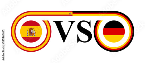 concept between spain vs germany. vector illustration isolated on white background	