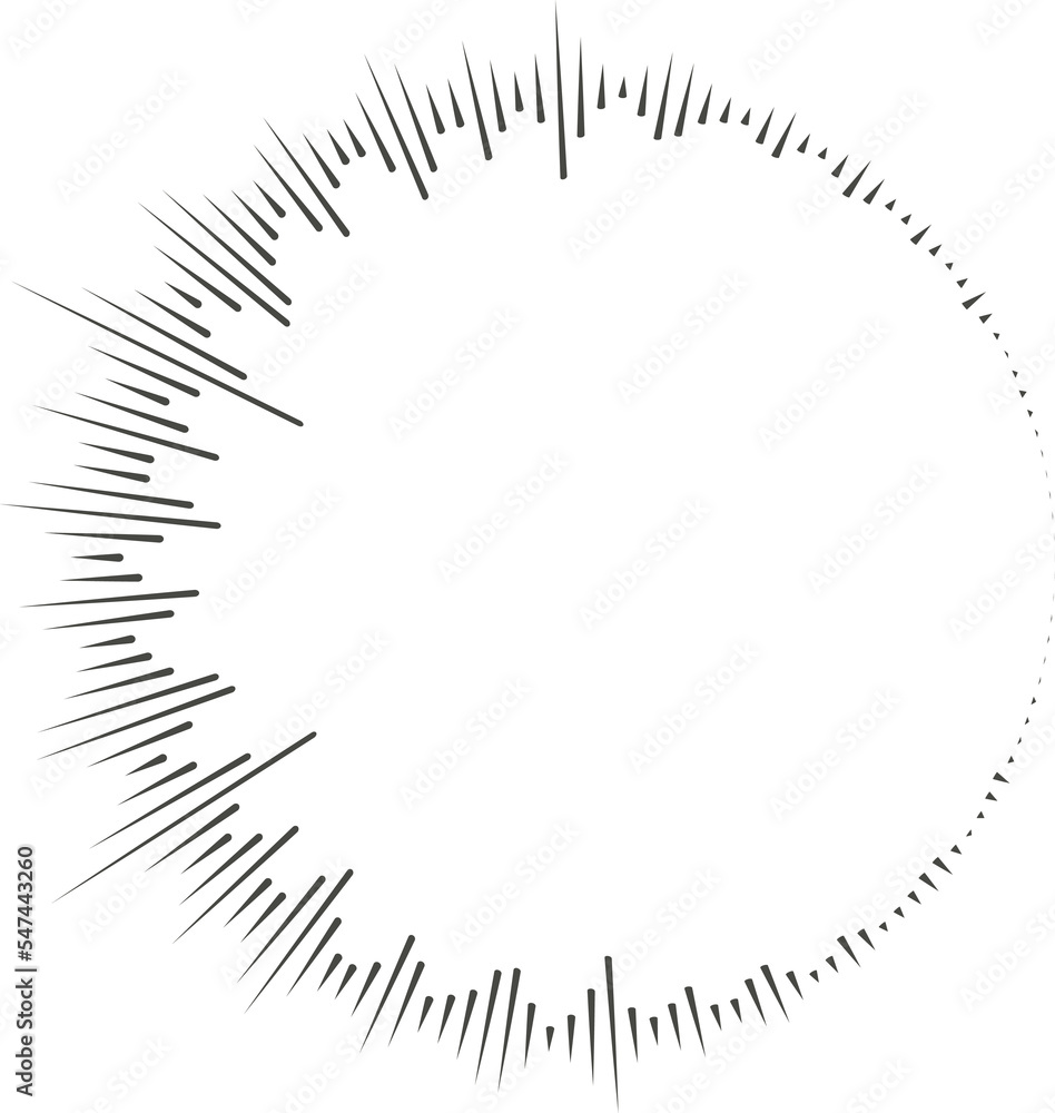 Circle audio wave. Circular music sound equalizer. Abstract radial radio and voice volume symbol.
Circle audio wave. Circular music sound equalizer. Abstract radial radio and voice volume symbol.