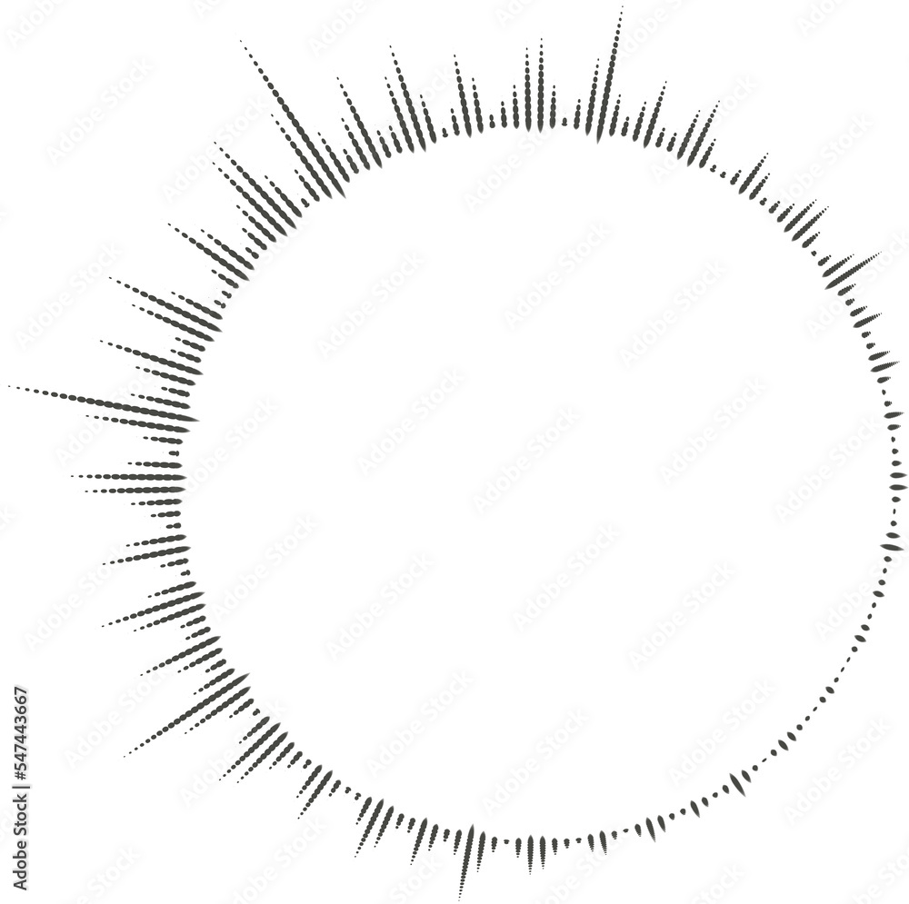 Circle audio wave. Circular music sound equalizer. Abstract radial radio and voice volume symbol.
Circle audio wave. Circular music sound equalizer. Abstract radial radio and voice volume symbol.