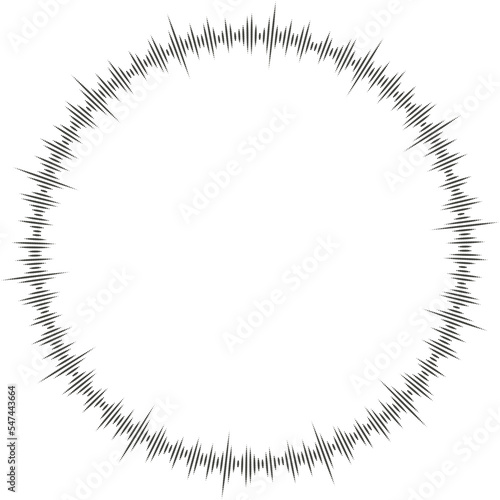 Circle audio wave. Circular music sound equalizer. Abstract radial radio and voice volume symbol.  