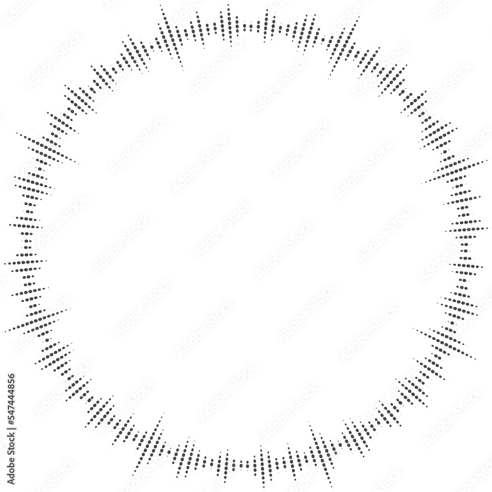 Circle audio wave. Circular music sound equalizer. Abstract radial radio and voice volume symbol.
Circle audio wave. Circular music sound equalizer. Abstract radial radio and voice volume symbol.