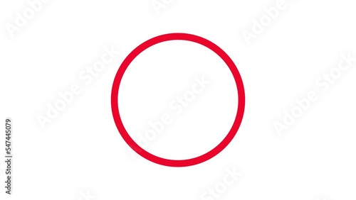 Red cancel sign animation on transparent background with alpha channel. photo