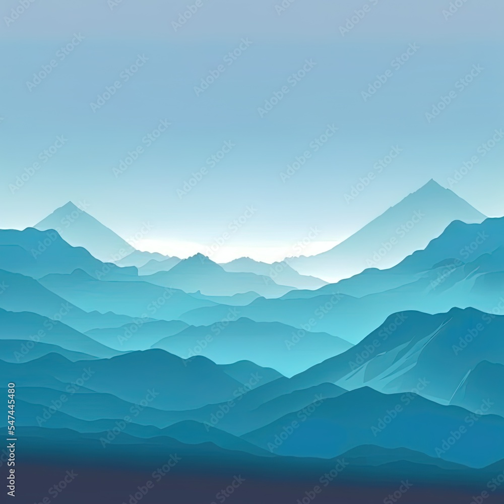 blue gradation high mountain scenery natural background illustration