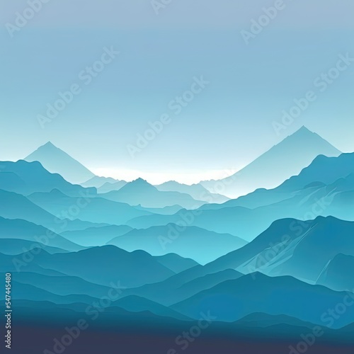blue gradation high mountain scenery natural background illustration