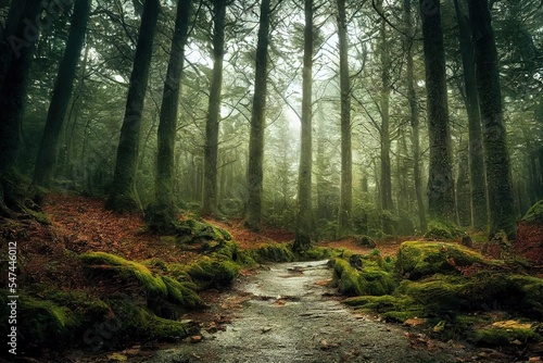 forêt verdoyante avec chemin  photo