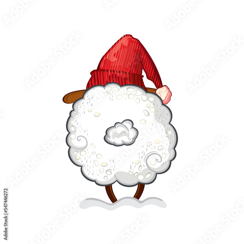 Christmas sheep. Merry Christmas and Happy New Year cards. Lamb.