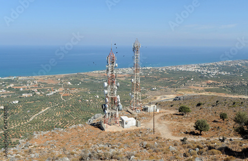 La côte nord de Chersonissos vue depuis le sommet du mont Édéri en Crète photo