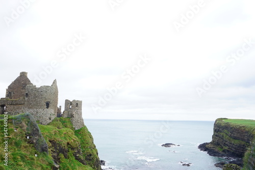 Dunluce Castle, ruined medieval castle, in Northern Ireland 