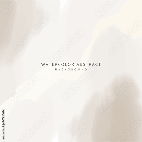 Watercolor abstract neutral vector background in gentle pastel brown beige color
