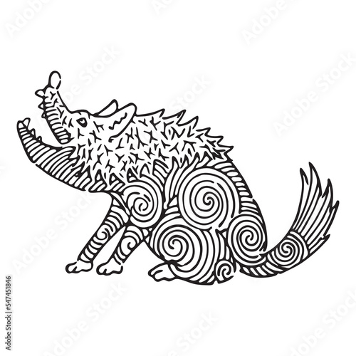 a wolf with a spiral pattern © likdnidn